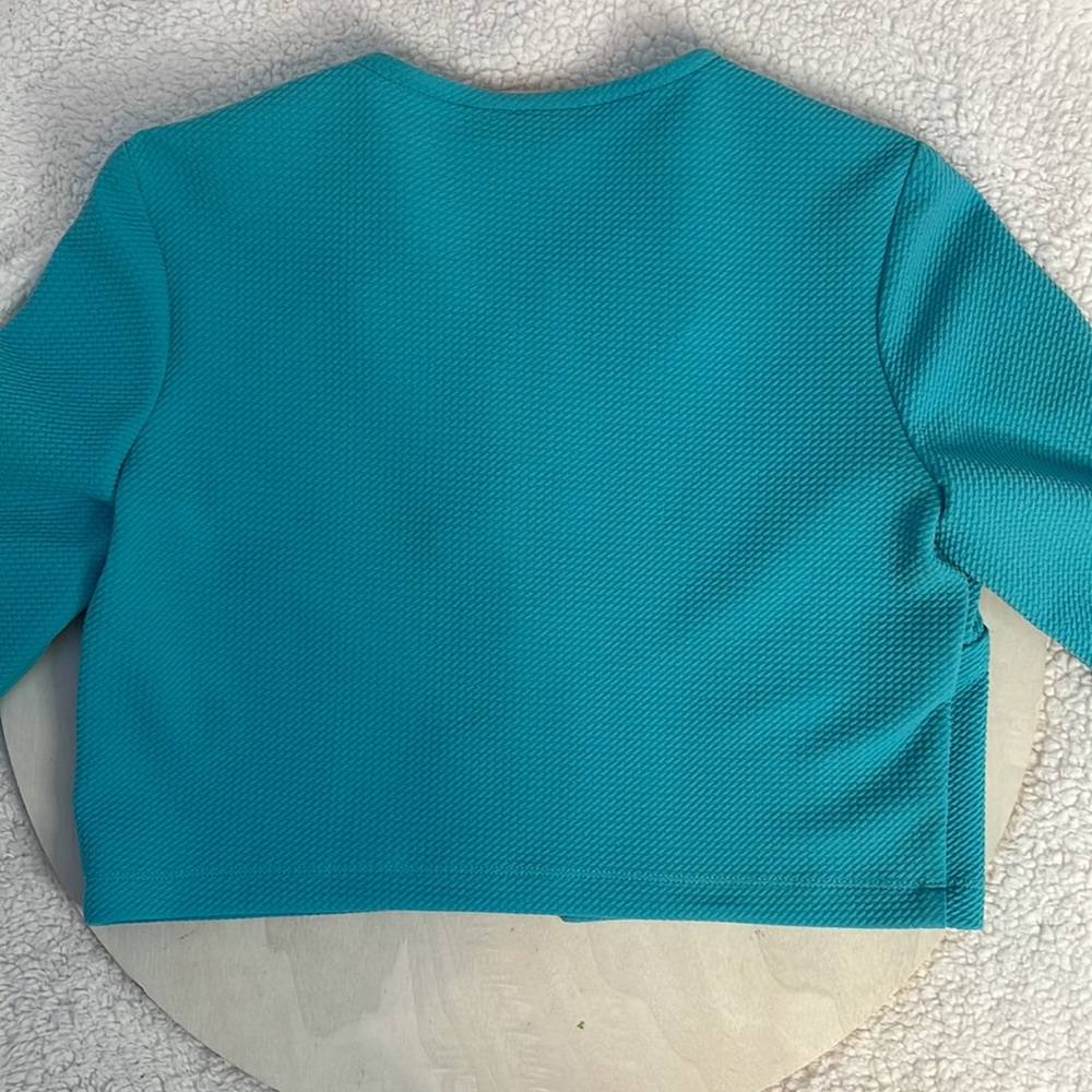 Perceptions Turquoise Petite Open Front Bolero Bl… - image 4